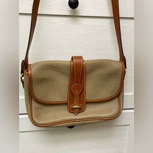 Vintage Dooney & Bourke Equestrian Tan Leather Shoulder crossbody Bag purse